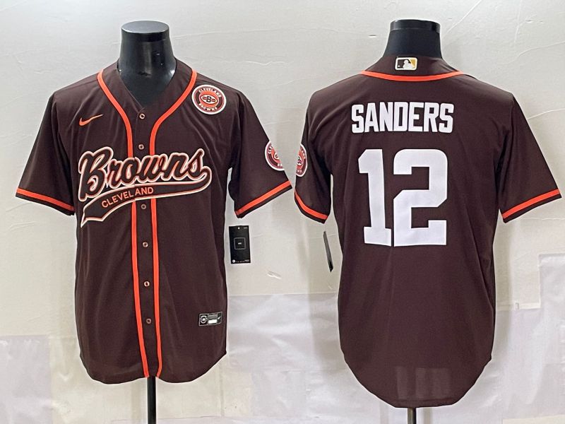 Men 2025 Cleveland Browns #12 Sanders Brown Joint Name Nike Limited NFL Jersey style 5